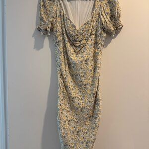 Bardot Yellow Floral Midi Dress